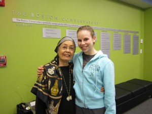 Yuriko, left, and Hubbard Street 2 Dancer Lissa Smith at the Boston Conservatory. Photo by Giulia Pline.
