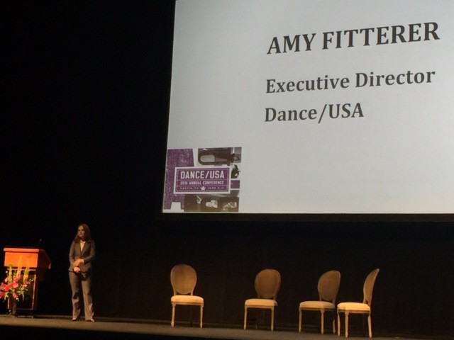 Dance USA Executive Amy Fitterer addresses attendees