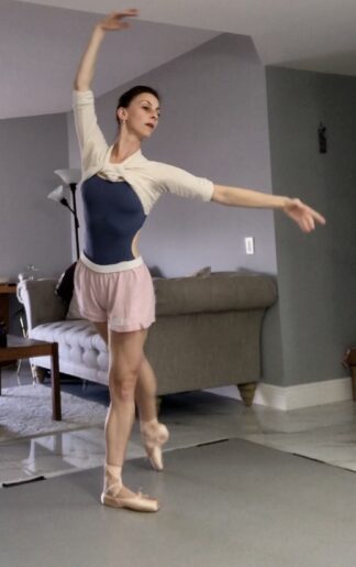 dancer practicing at home